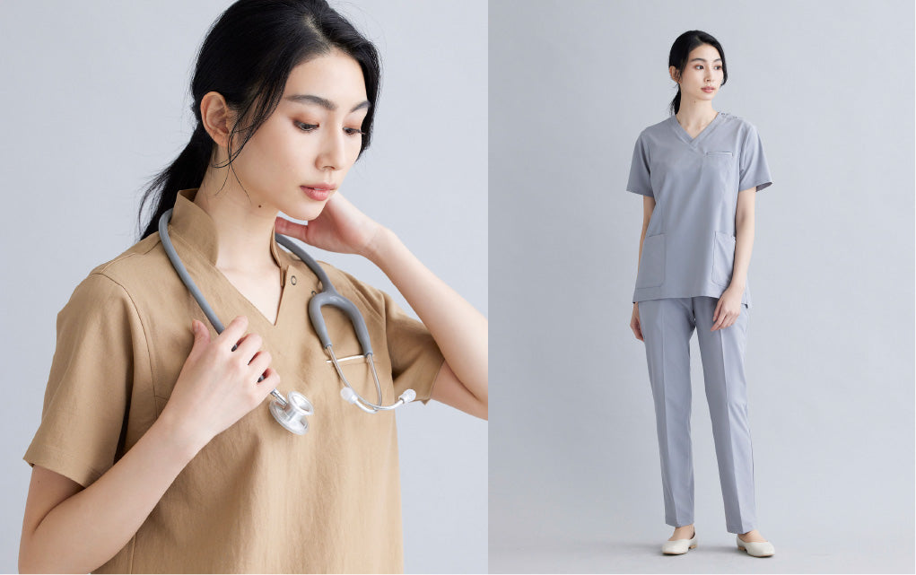 klug 医療・介護用スクラブ レディス 上下 Mサイズ レディス ベーシック スタンドカラー スクラブシャツ SHKW0204